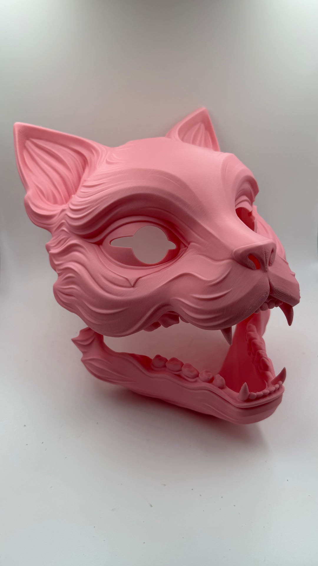 Kitsune Fox Mask with Moving Jaw | Japanese Yokai Cosplay Mask | Articulated Jaw Anime Mask