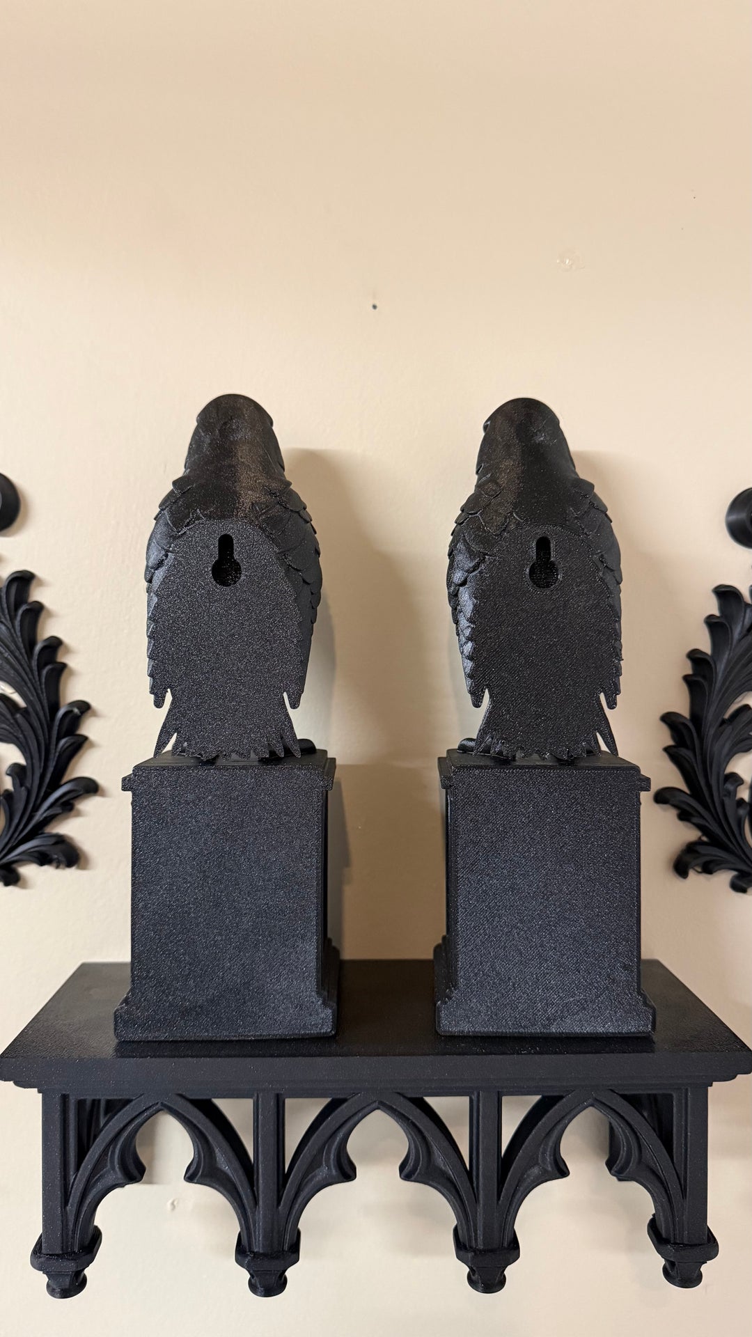 Gothic Raven Book Ends and Wall Decor