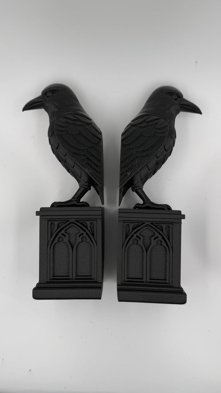 Gothic Raven Book Ends and Wall Decor