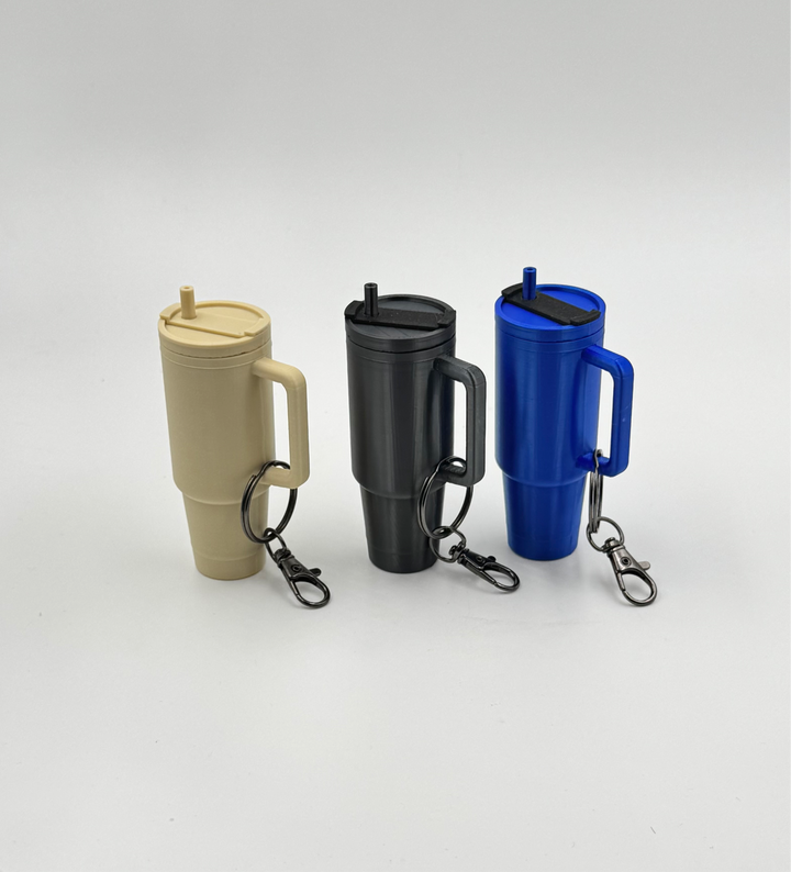 Coffee Tumbler chapstick holder Keychains - Mini Coffee Cup Keyring Accessory