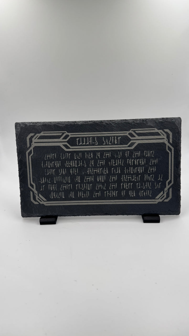 The Mandalorian Living Waters Plaque Laser Engraved Slate Stone Mythosaur Mines of Mandalore