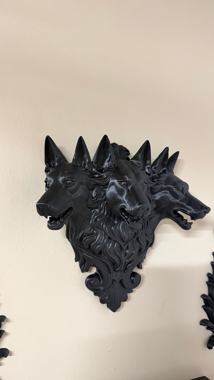 Cerberus Guardian of the Underworld Wall Sculpture Gothic Mythology Decor 3 Headed Dog Wall Art Dark Fantasy Home Decor Occult Wall Hanging