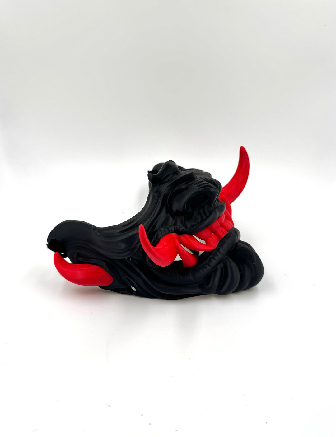 Japanese Oni Mask Lower Face Samurai Demon Half Mask for Cosplay, Samurai Armor, Festival Wear, Collectible Japanese Mask