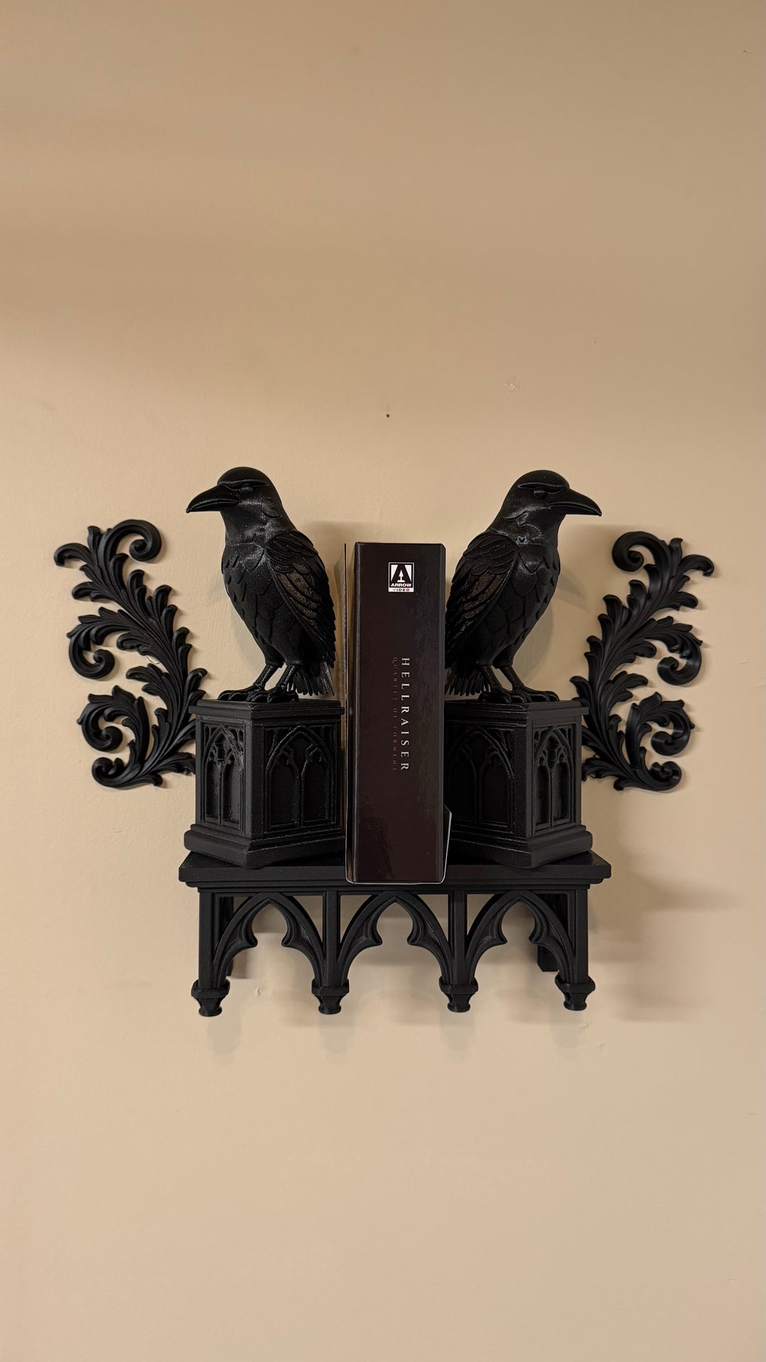 Gothic Raven Book Ends and Wall Decor