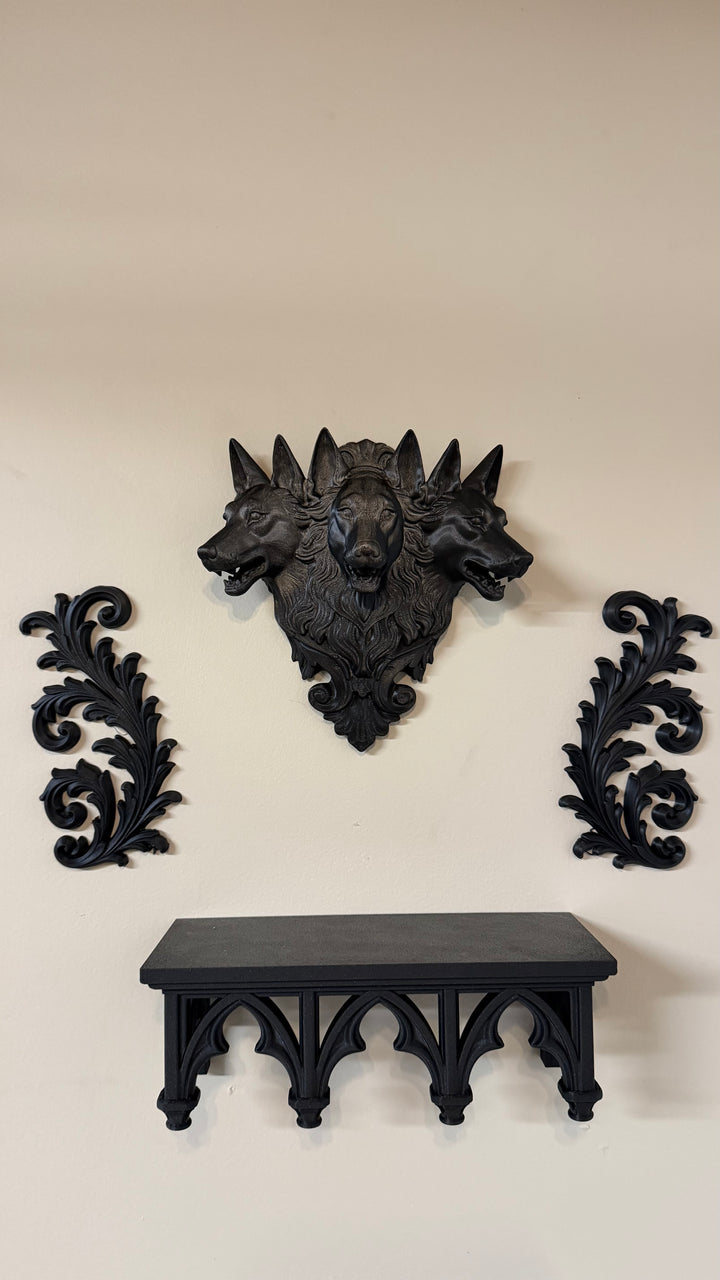 Cerberus Guardian of the Underworld Wall Sculpture Gothic Mythology Decor 3 Headed Dog Wall Art Dark Fantasy Home Decor Occult Wall Hanging