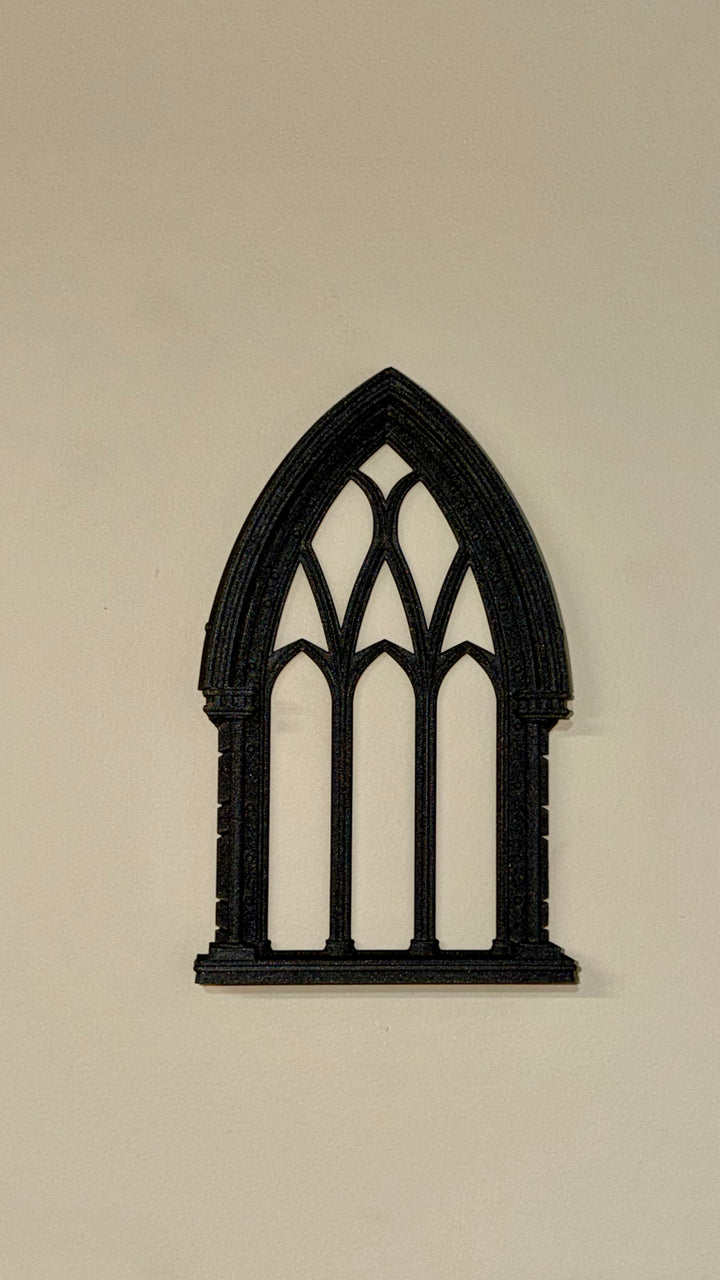 Dark Gothic Arch Cathedral Window Wall Art