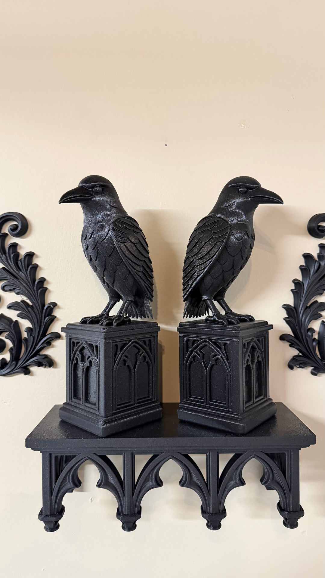 Gothic Raven Book Ends and Wall Decor