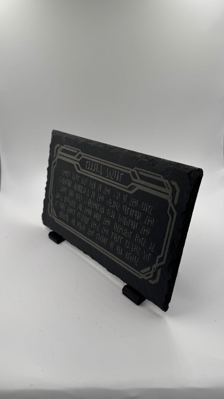 The Mandalorian Living Waters Plaque Laser Engraved Slate Stone Mythosaur Mines of Mandalore