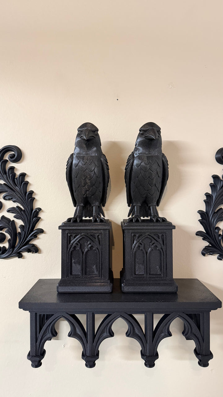 Gothic Raven Book Ends and Wall Decor