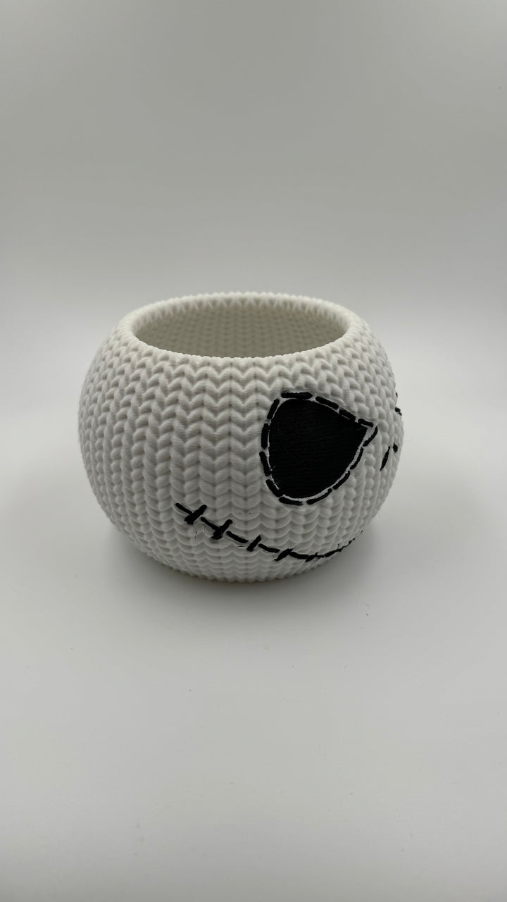 Jack Skellington Knitted Bowl