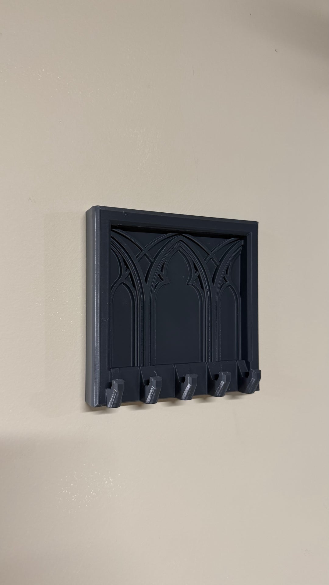 Gothic Cathedral Keychain & Necklace Holder – Dark Home Décor Organizer with 5 Hooks