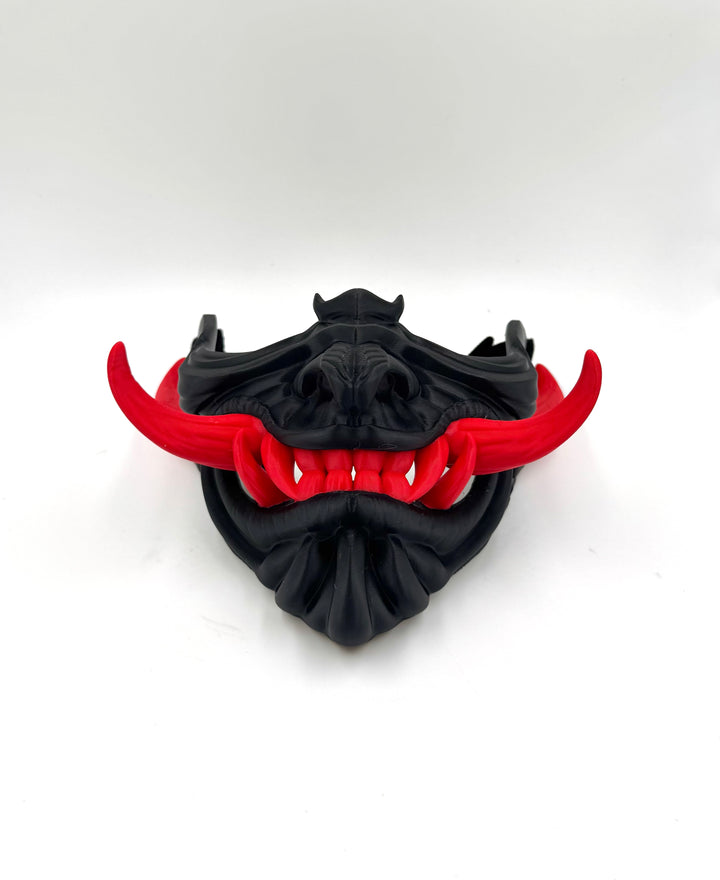 Japanese Oni Mask Lower Face Samurai Demon Half Mask for Cosplay, Samurai Armor, Festival Wear, Collectible Japanese Mask