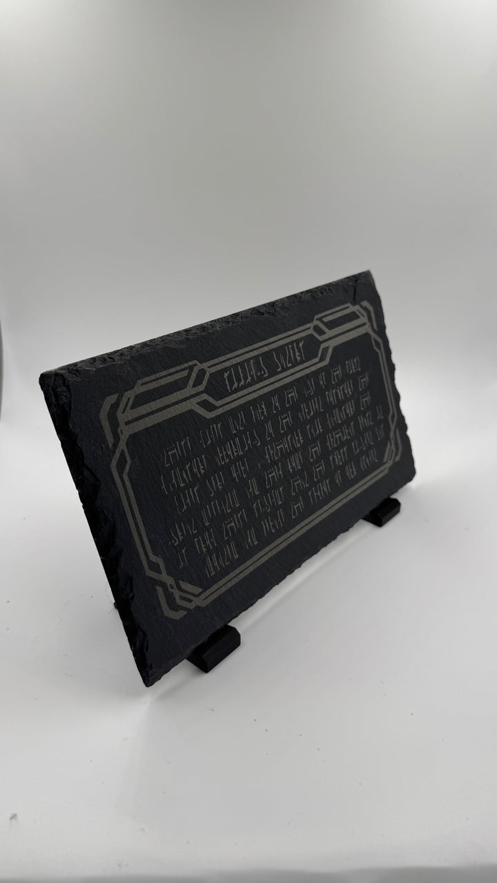 The Mandalorian Living Waters Plaque Laser Engraved Slate Stone Mythosaur Mines of Mandalore