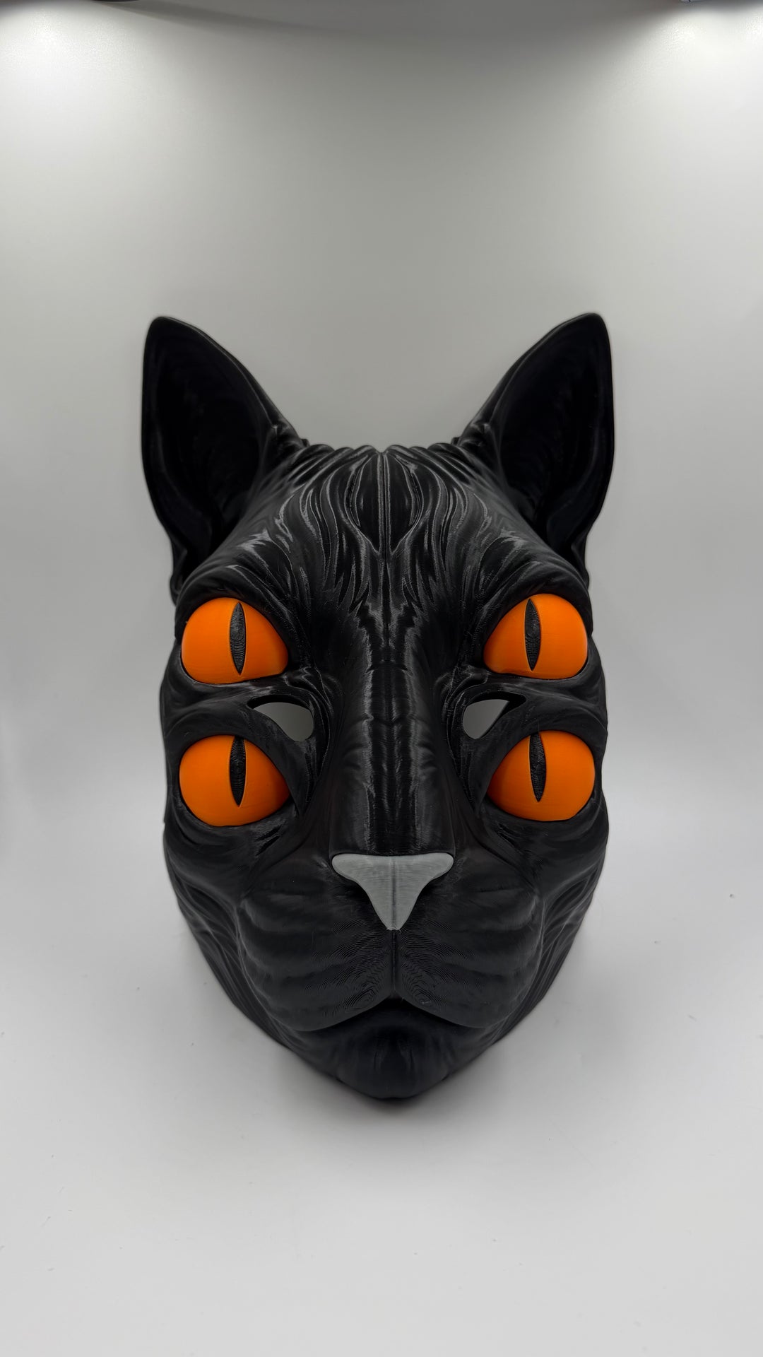 Nekora Black Cat Mask with Moving Jaw Four Eyed Gothic Cosplay Mask