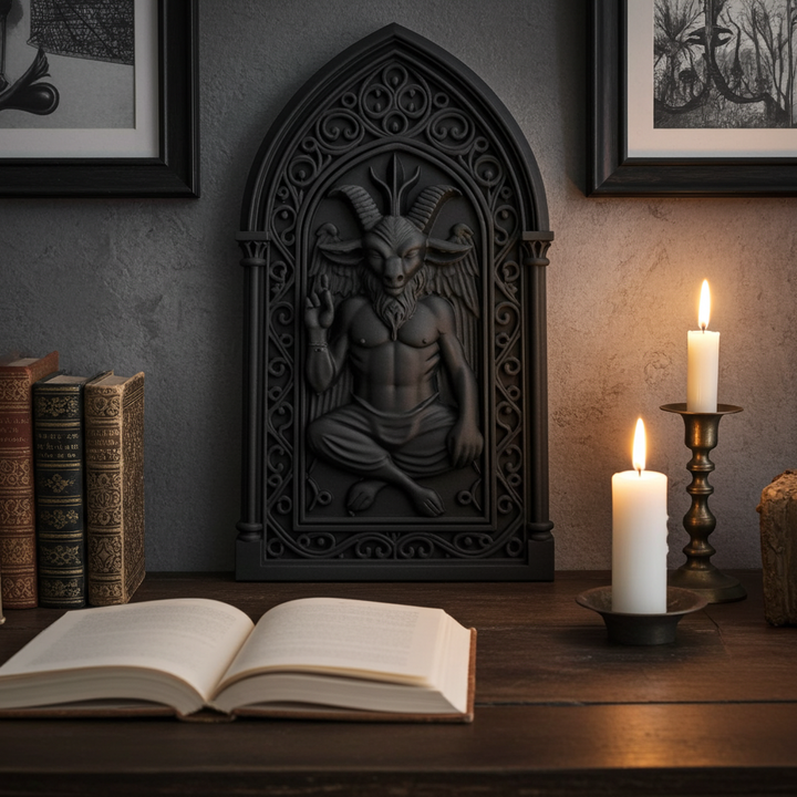 Arch Baphomet Wall Plaque Victorian Gothic Home Wall Art
