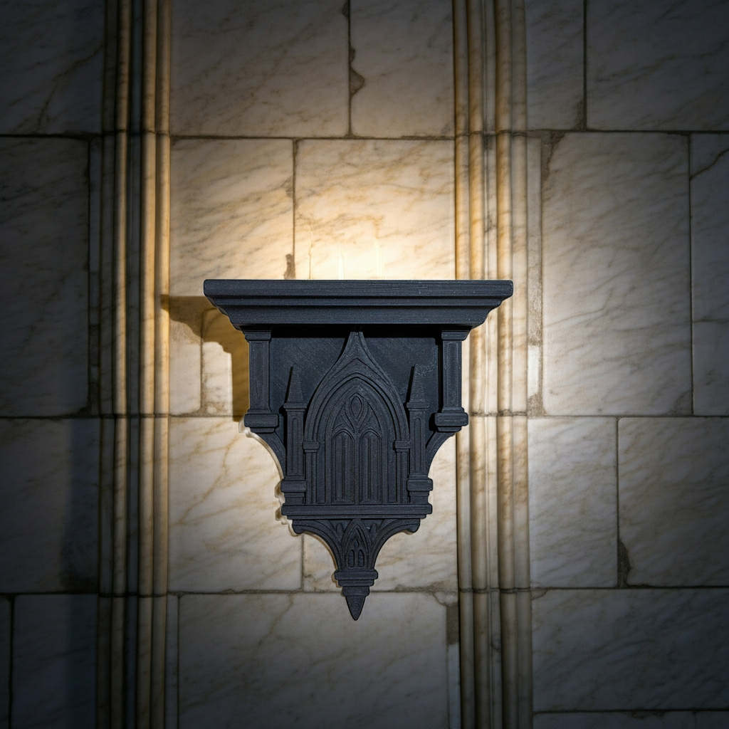 Gothic Cathedral Sconce Small Shelf Wall Art