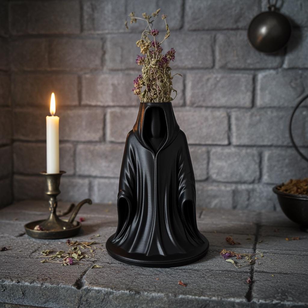 Wraith Grim Reaper Vase Gothic Horror Home Decor Dark Fantasy