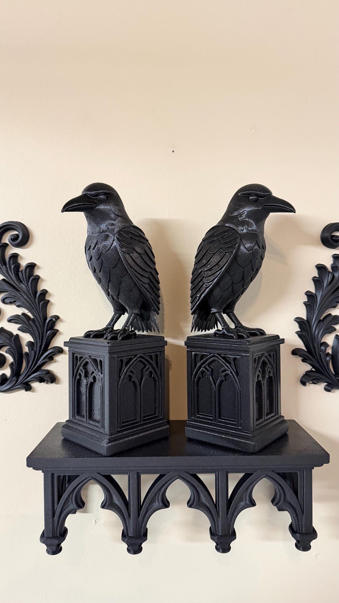 Gothic Raven Book end perch and Wall hang