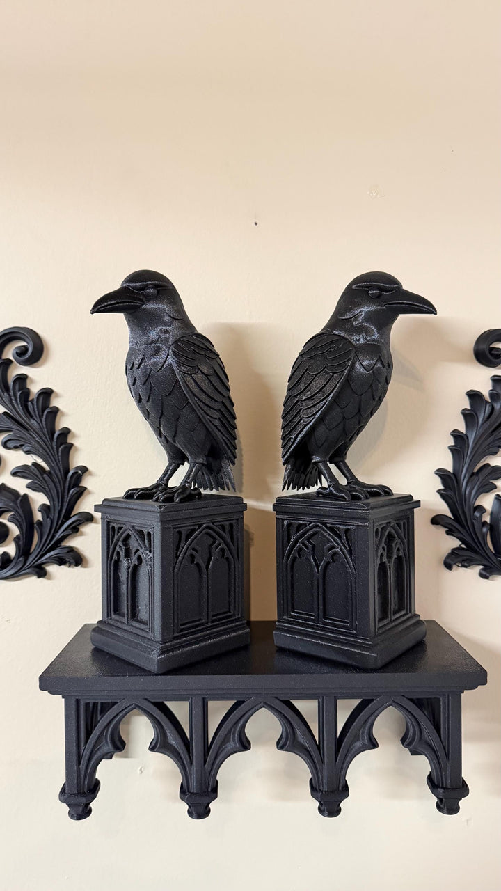 Gothic Raven Book end perch and Wall hang