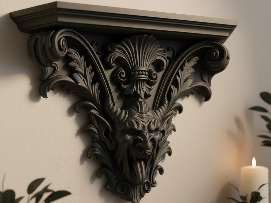 Gothic Demon Wall Shelf Altar