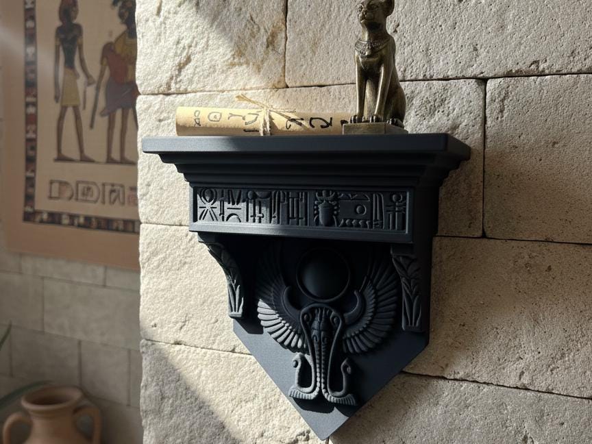 Egyptian Sun God Amun Ra Altar Shelf