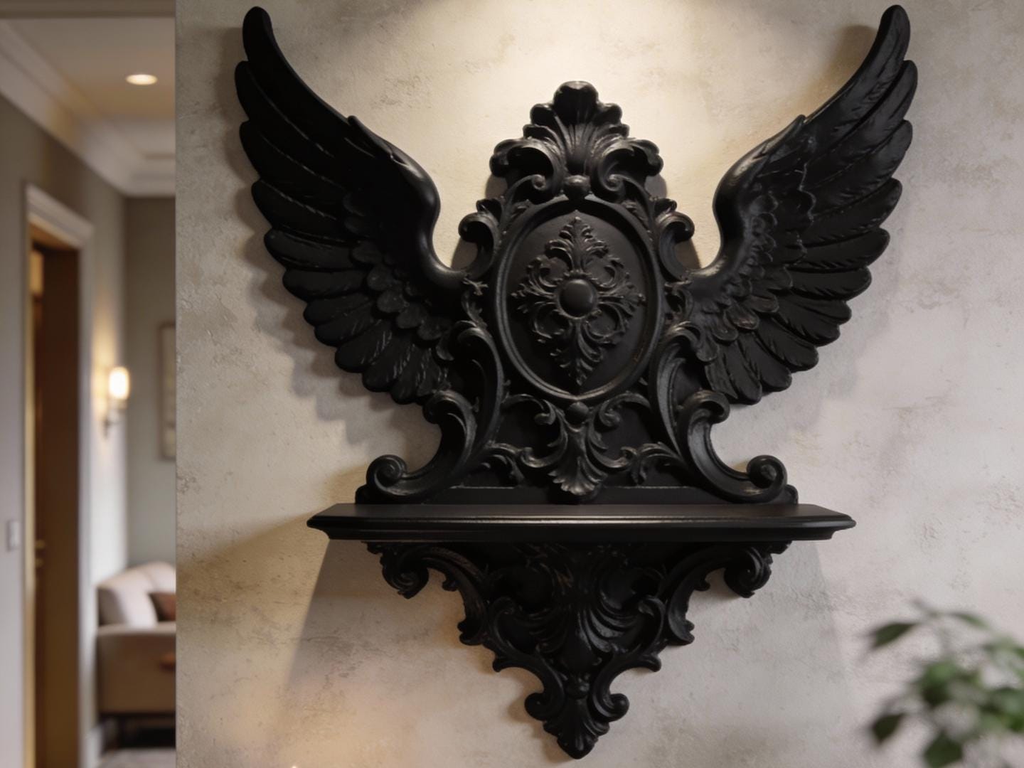 Angel Wings Wall Art Shelf