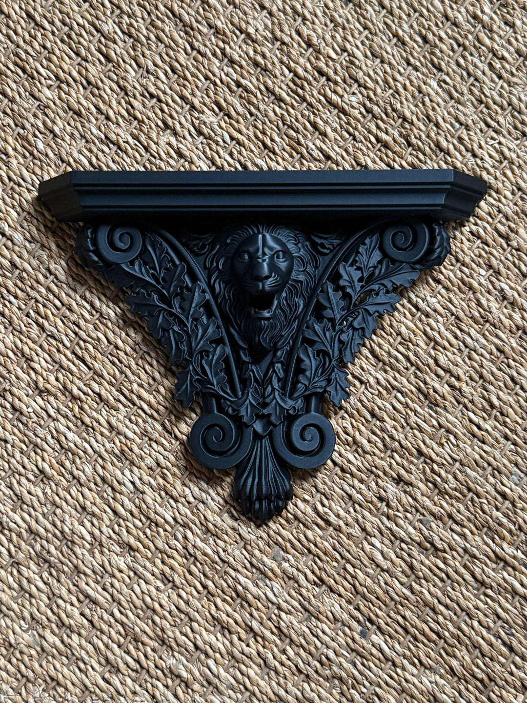 French Gothic Lion Head Wall Shelf Coorbel