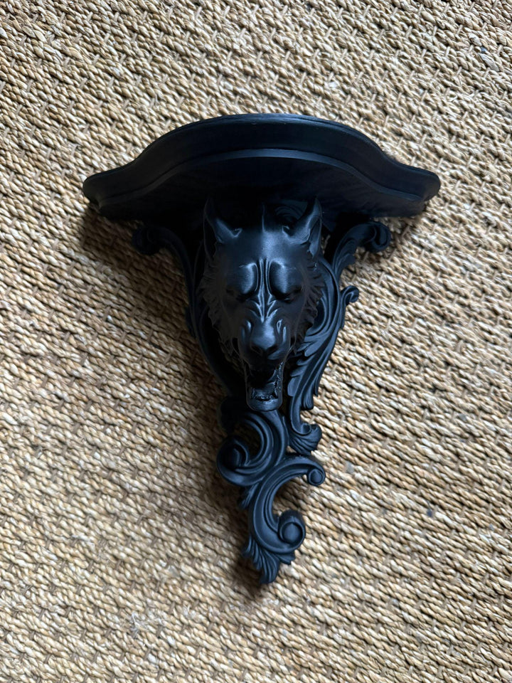 Guardian Wolf Gothic Wall Shelf Altar