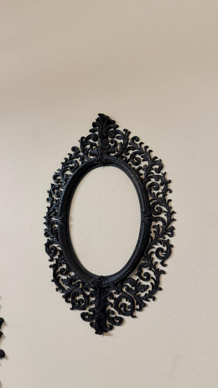 Ornate Oval Victorian Gothic Frame | DIY Baroque Wall Decor Empty Frame | Dark Aesthetic Gallery Wall Art | Medieval Filigree