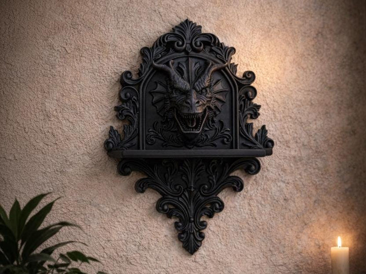 Gothic Dragon Wall Shelf Altar