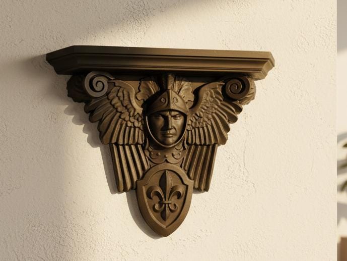 Angel Warrior Winged Shelf altar