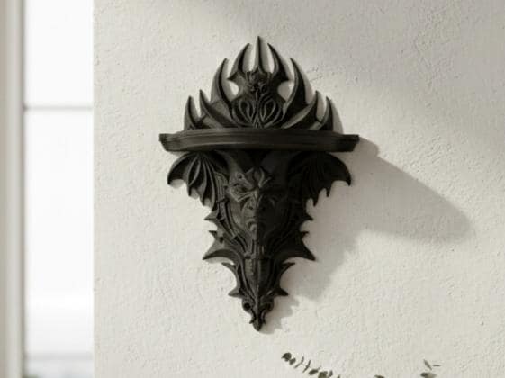 Winged Gothic Demon El Diablo Shelf Altar