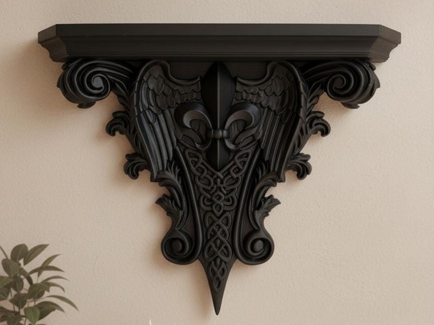 Angelic Winged Wall Corbel Altar Shelf