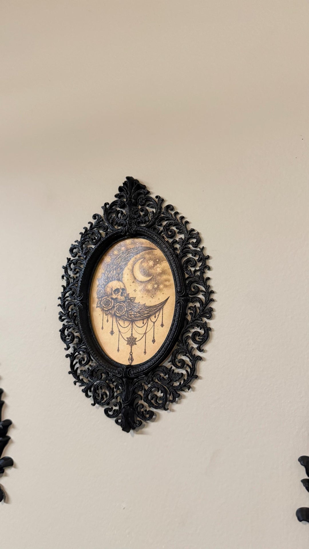 Ornate Oval Victorian Gothic Frame | DIY Baroque Wall Decor Empty Frame | Dark Aesthetic Gallery Wall Art | Medieval Filigree