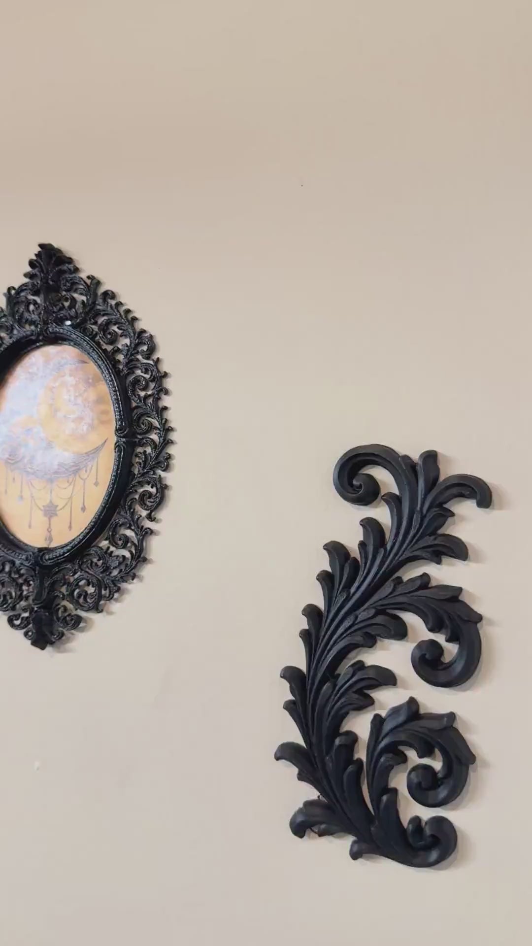 Ornate Oval Victorian Gothic Frame | DIY Baroque Wall Decor Empty Frame | Dark Aesthetic Gallery Wall Art | Medieval Filigree