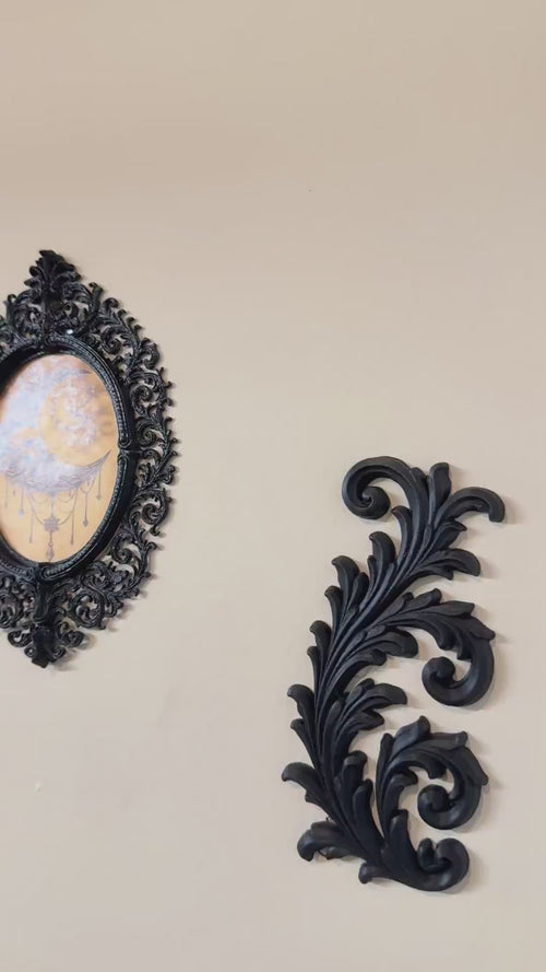Ornate Oval Victorian Gothic Frame | DIY Baroque Wall Decor Empty Frame | Dark Aesthetic Gallery Wall Art | Medieval Filigree