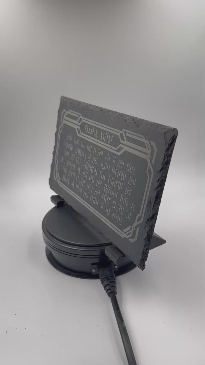 The Mandalorian Living Waters Plaque Laser Engraved Slate Stone Mythosaur Mines of Mandalore