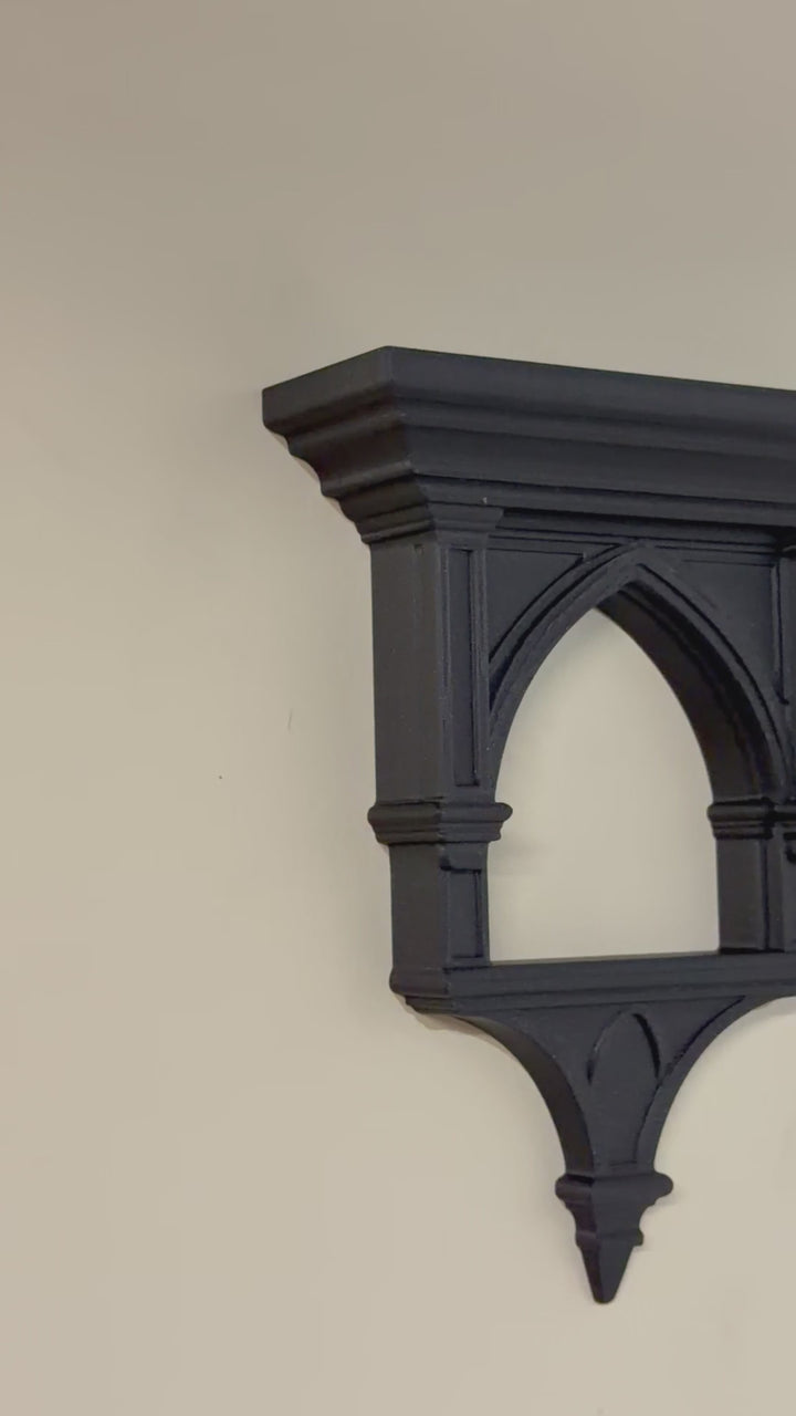 Gothic Cathedral Open Sconce Small Shelf Wall Art