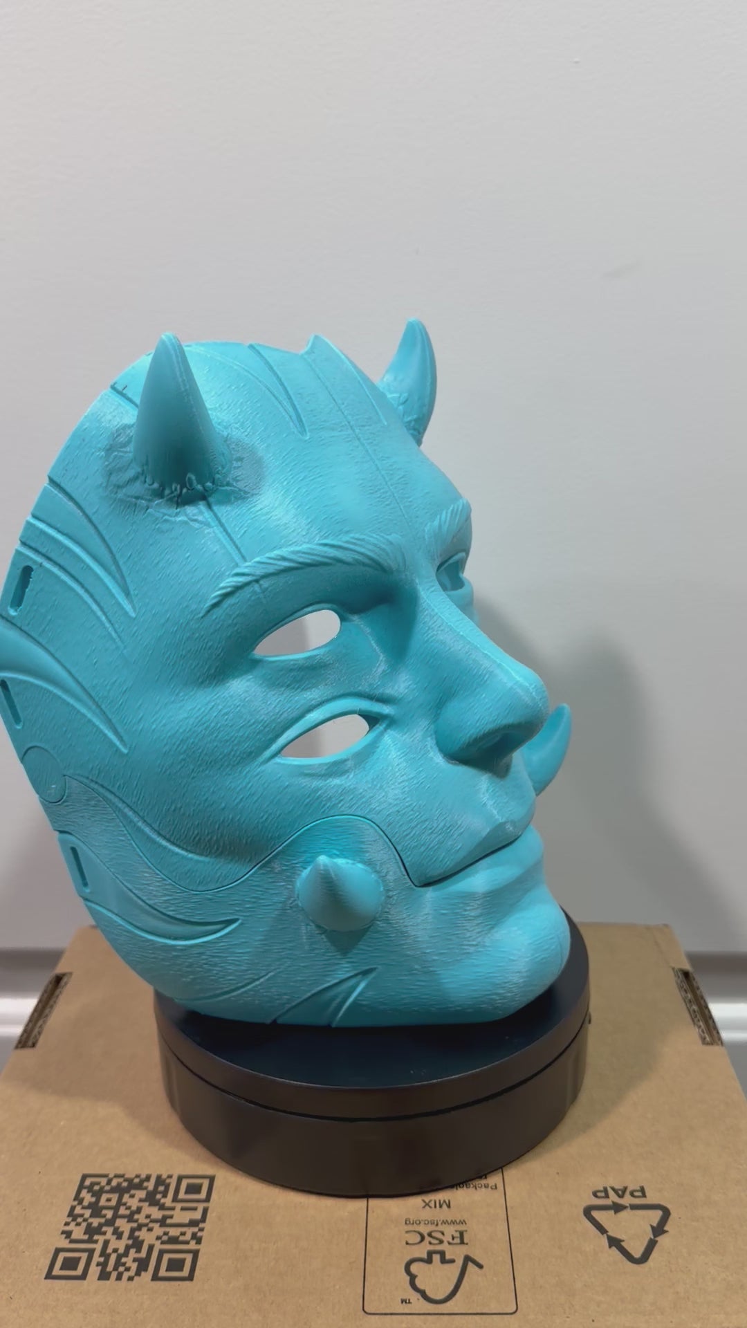 Argos Horned 4 Eye Moving Jaw Mask – Articulated Monster Mask, Demon Cosplay Mask, Horror Mask, Halloween Costume,